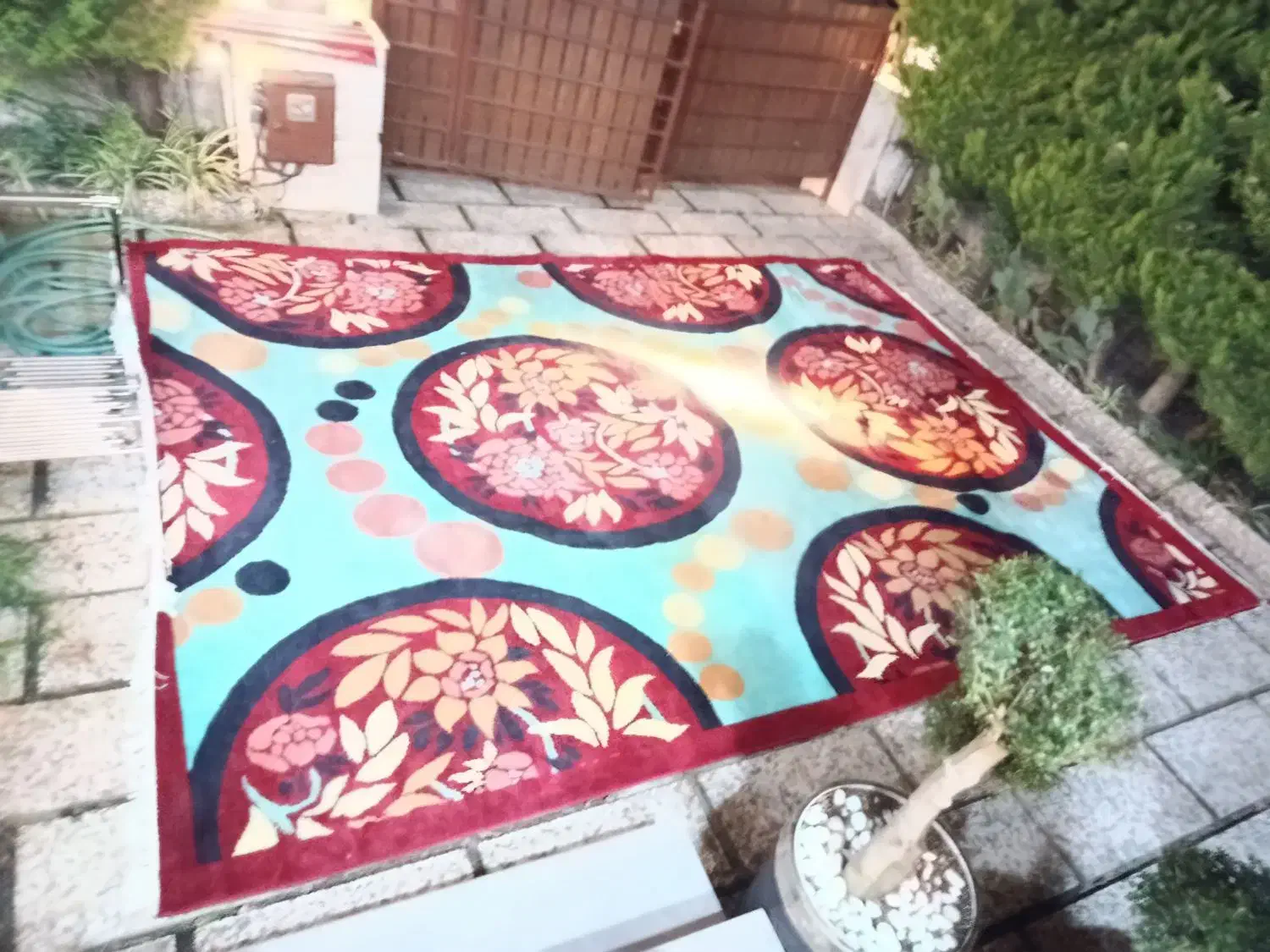 فرش ۱۲متری شایلی کاشان زمینه آبی فانتزی|فرش|نوشهر, |دیوار