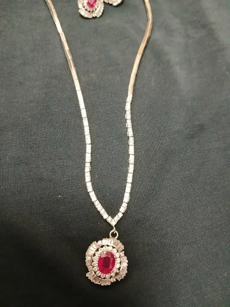 نیم ست نقره با یاقوت اصل|کلکسیون اشیاء عتیقه|تهران, سید خندان (جلفا)|دیوار