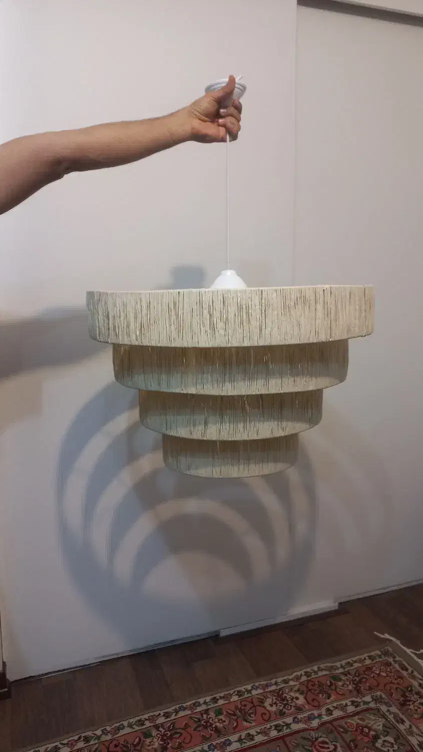 لوستر رافیا رنگ طبیعی|لوستر و چراغ آویز|تهران, اقدسیه|دیوار