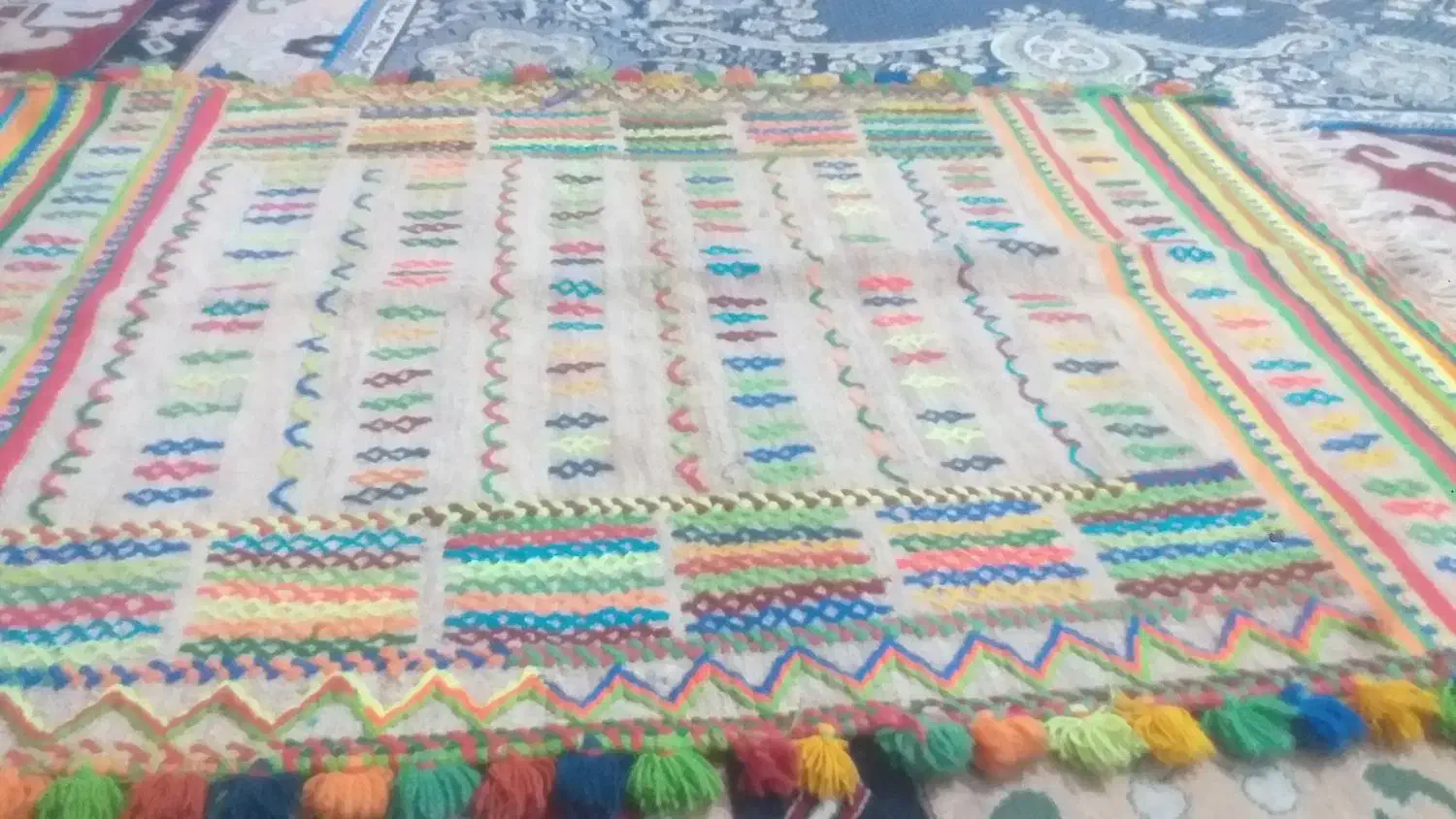 گلیم فرش دست بافت ترکی فی ۳|گلیم، جاجیم، گبه|زرقان, |دیوار