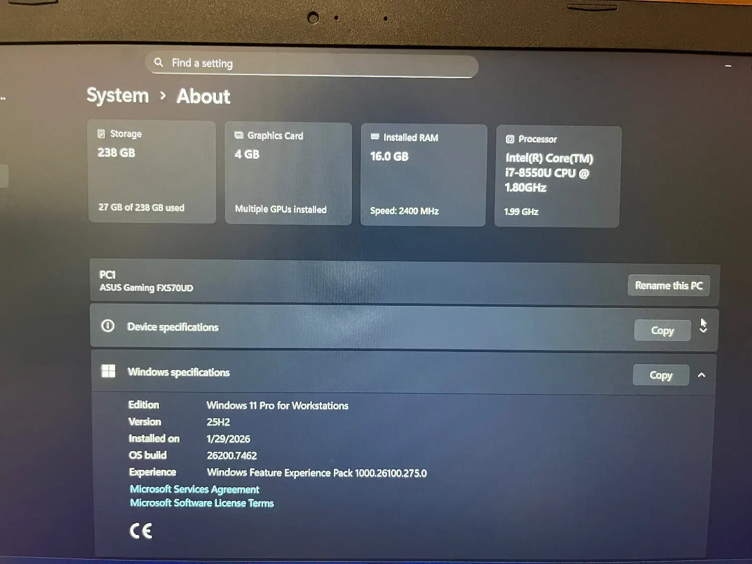 لپتاپ ایسوس fx570ud|رایانه همراه|تهران, طرشت|دیوار