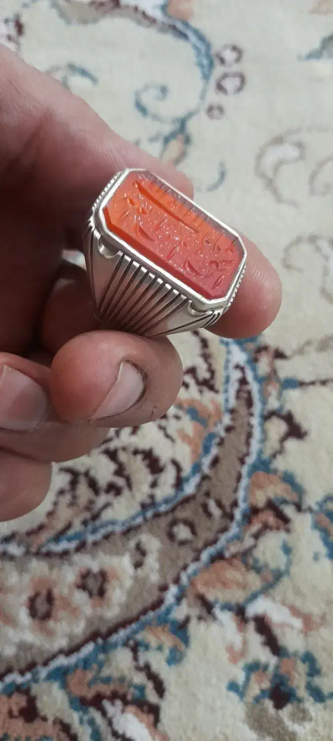 انگشتر خط یمن پرتقالی|جواهرات|خرم‌آباد, |دیوار