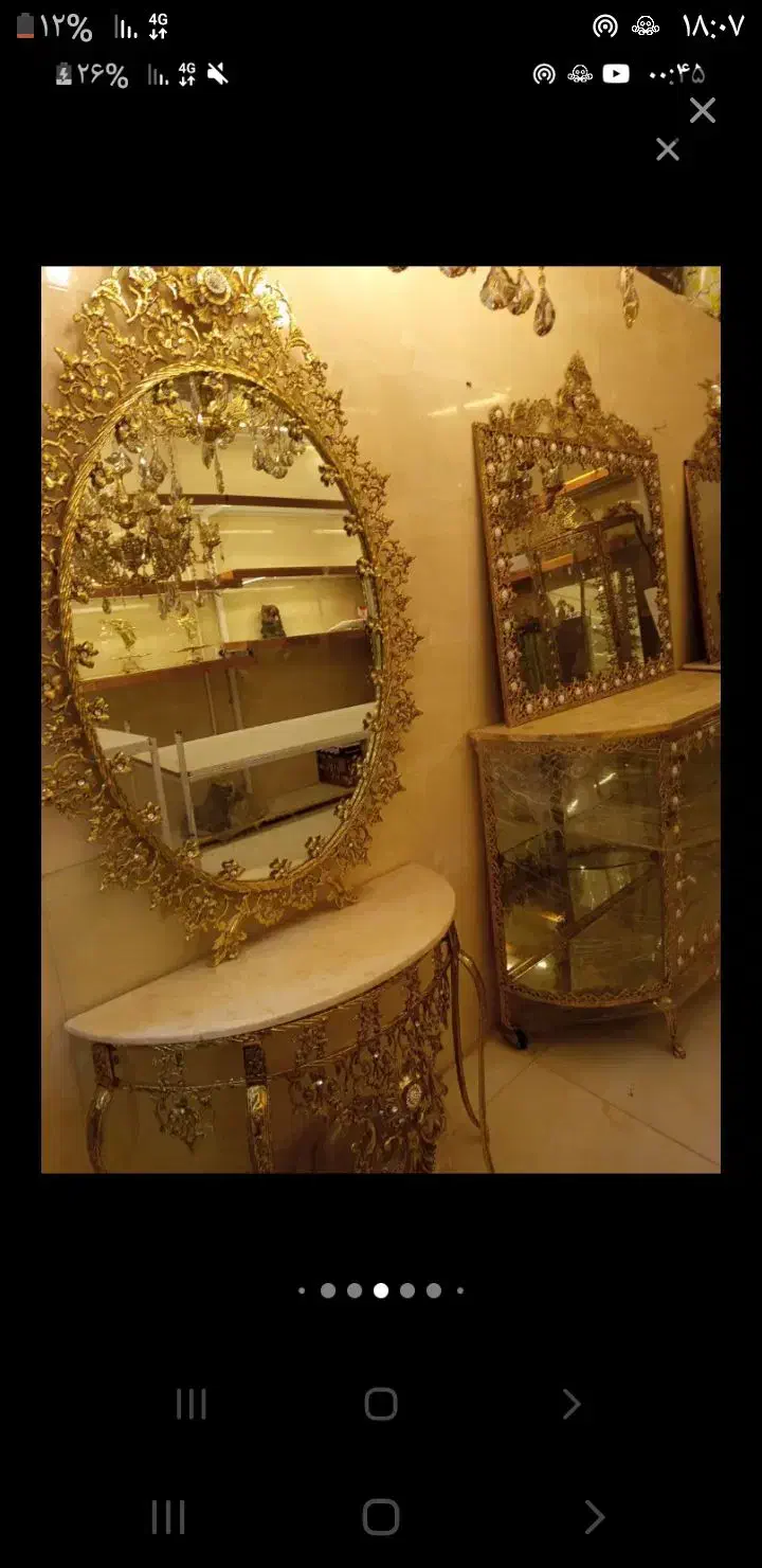 آینه و شمعدان اصل برنز|آینه|وحیدیه, |دیوار