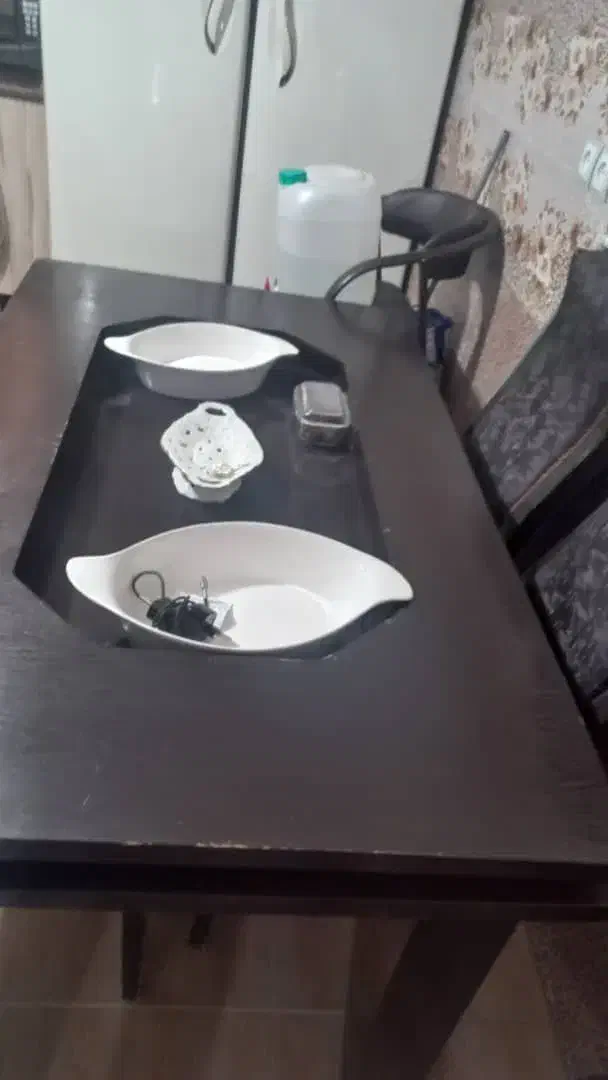 میز ناهارخوری میز خاطره ساعت ایستاده|میز و صندلی غذاخوری|شیراز, شیشهگری|دیوار