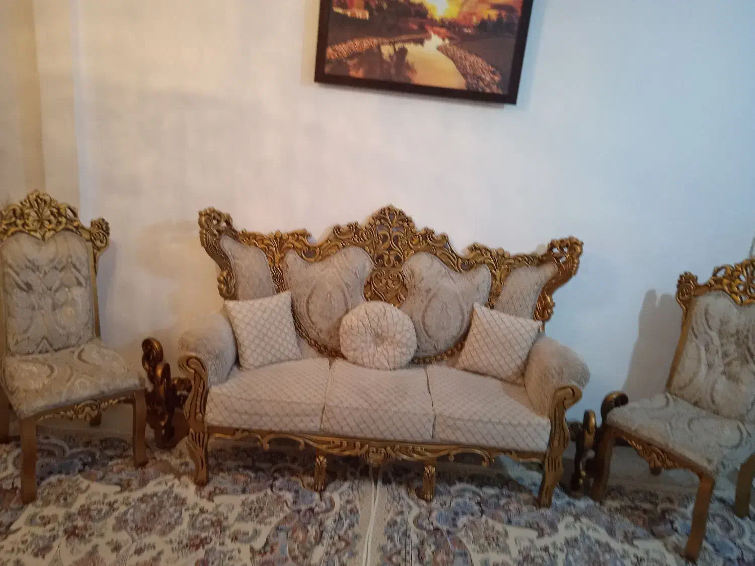 مبل سلطنتی ۷نفره|مبلمان خانگی و میز عسلی|جاجرود, |دیوار