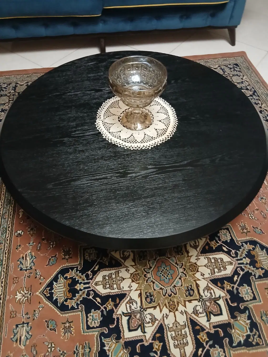 میز،مشکی جلو مبلی گرد ۱۱۵در۱۱۵ مناسب،جهیزه|مبلمان خانگی و میز عسلی|تهران, شهرک چیتگر|دیوار
