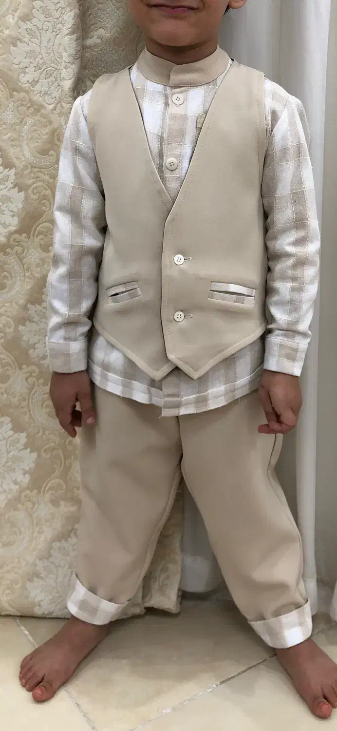 پیراهن وژیلت وشلوار پسرانه کرپ ولنین درجه یک|کفش و لباس بچه|مشهد, نوید|دیوار