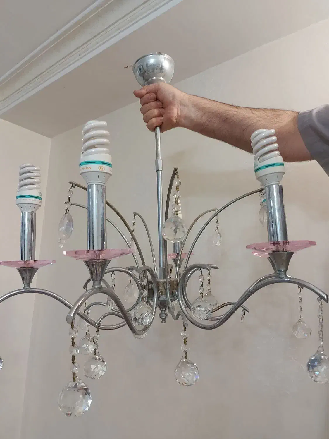 لوستر شیش شاخه بادودیواری|لوستر و چراغ آویز|رشت, علی آباد|دیوار