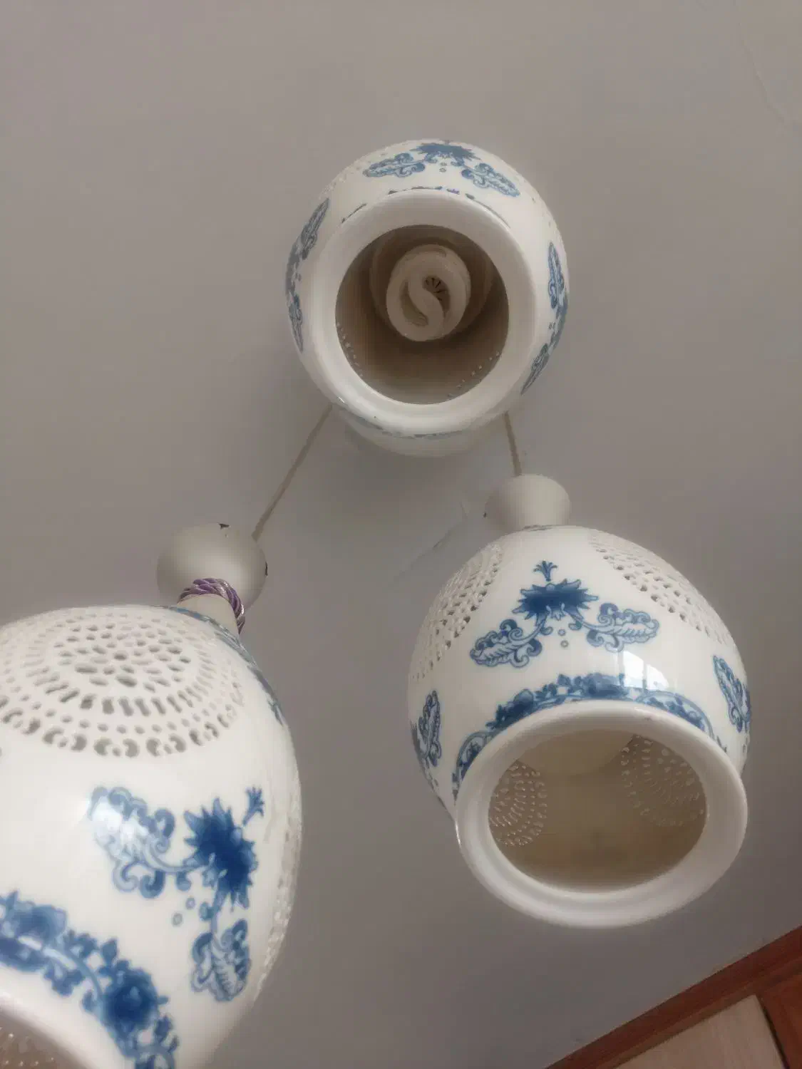 لوستر چینی قلم آبی|لوستر و چراغ آویز|تهران, چیتگر شمالی|دیوار