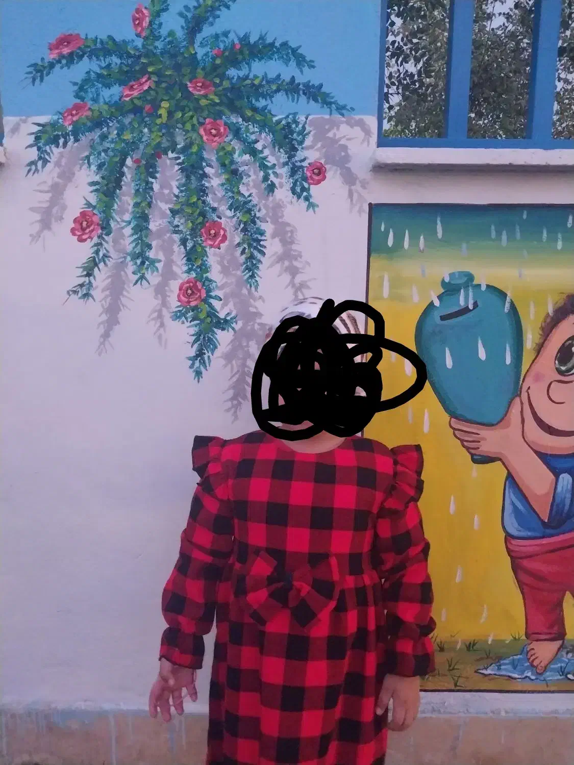 پیراهن قرمزمشکی کشمیر|کفش و لباس بچه|ماهدشت, |دیوار