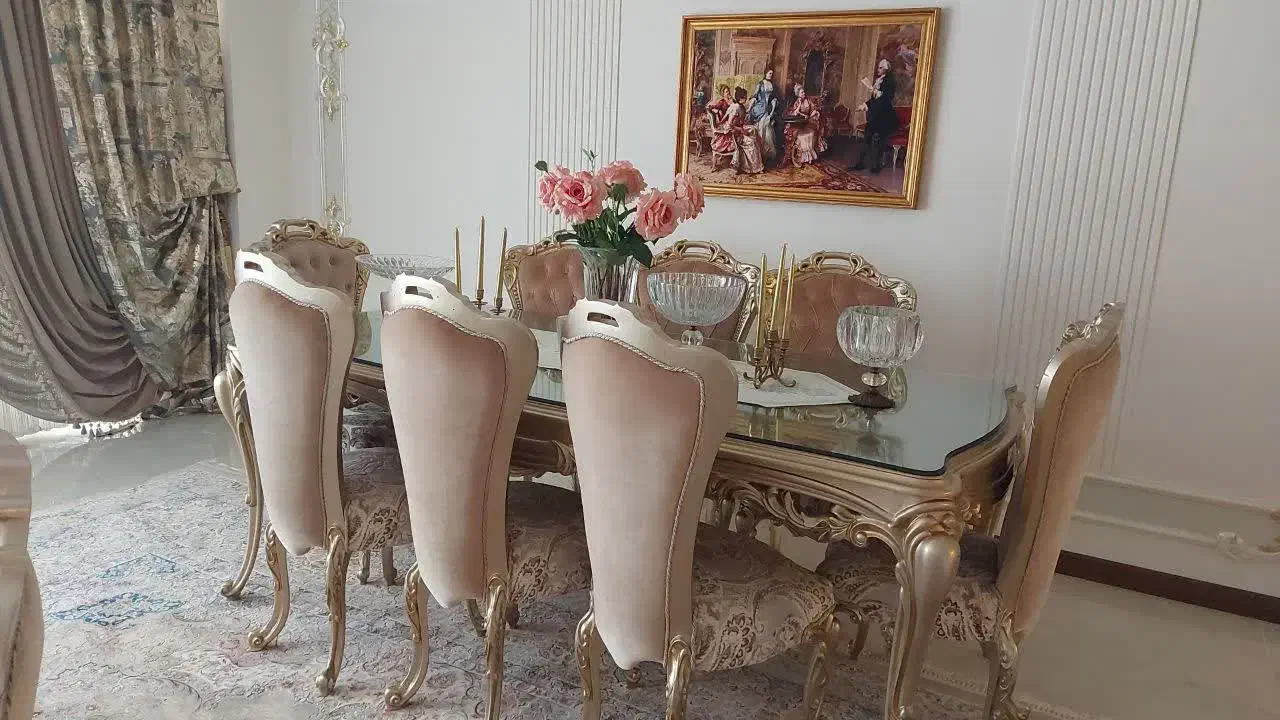 مبلمان ۹نفره ومیز غذا خوری ۸نفره بسیار تمیز|مبلمان خانگی و میز عسلی|اراک, |دیوار