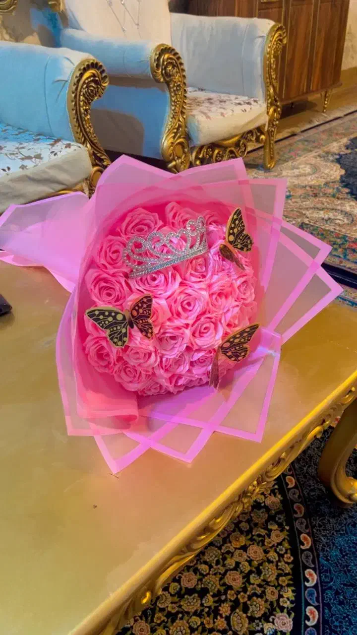 دسته گل روبانی ،باکس گل،باکس پول|گل مصنوعی|خرمآباد, |دیوار