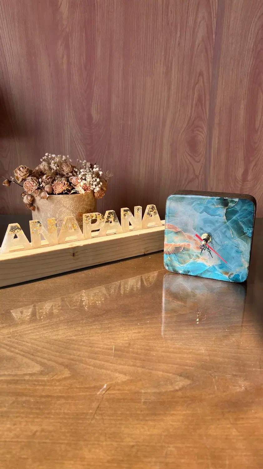 ساعت رزینی آبی فیروزه‌ای|ساعت دیواری و تزئینی|تهران, اکباتان|دیوار