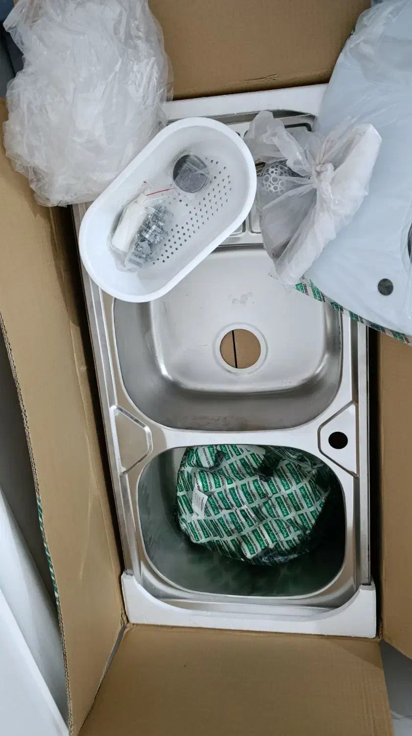 سینک دو لگنه|آب‌چکان و نظم‌دهنده ظروف|خورموج, |دیوار