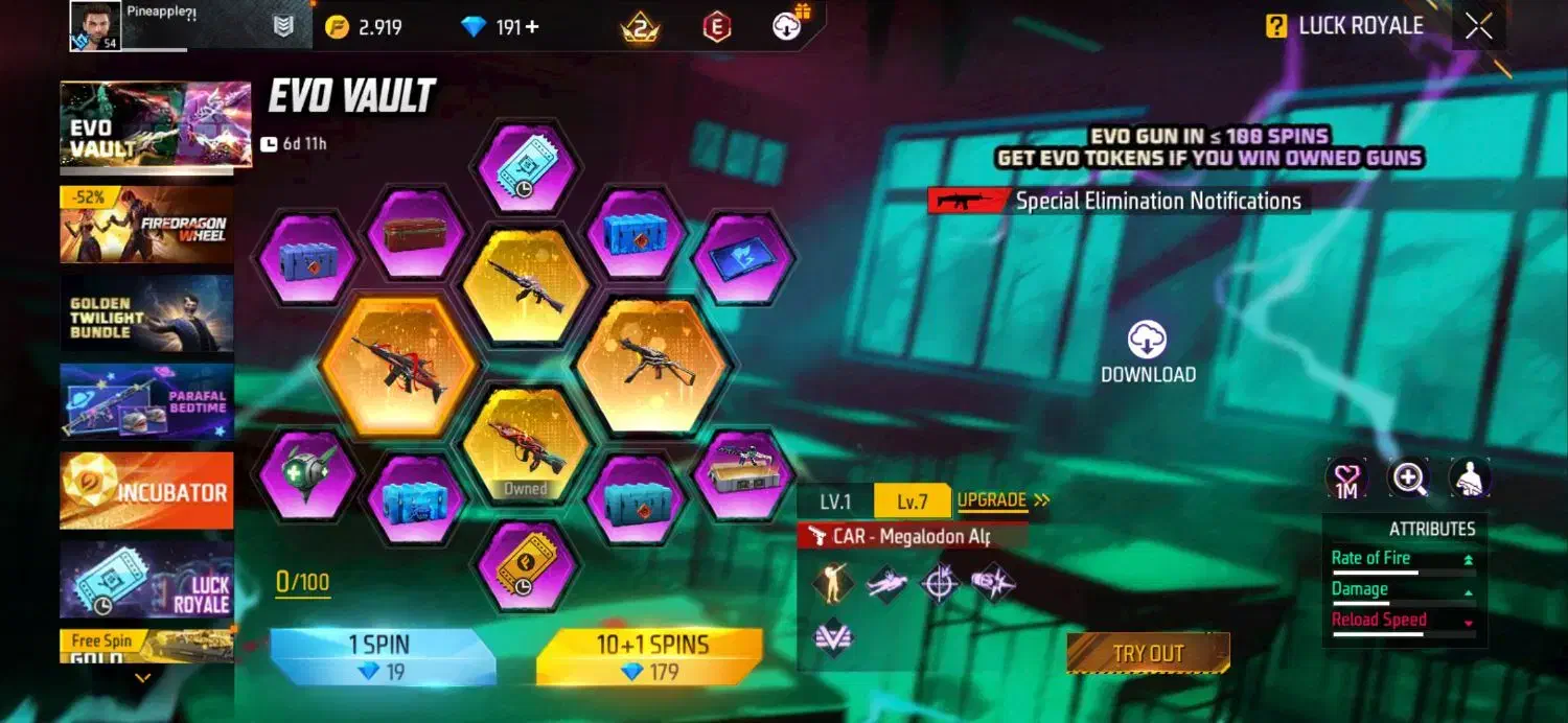 اکانت فری فایر طاق با کالاف|کنسول، بازی ویدئویی و آنلاین|اراک, |دیوار