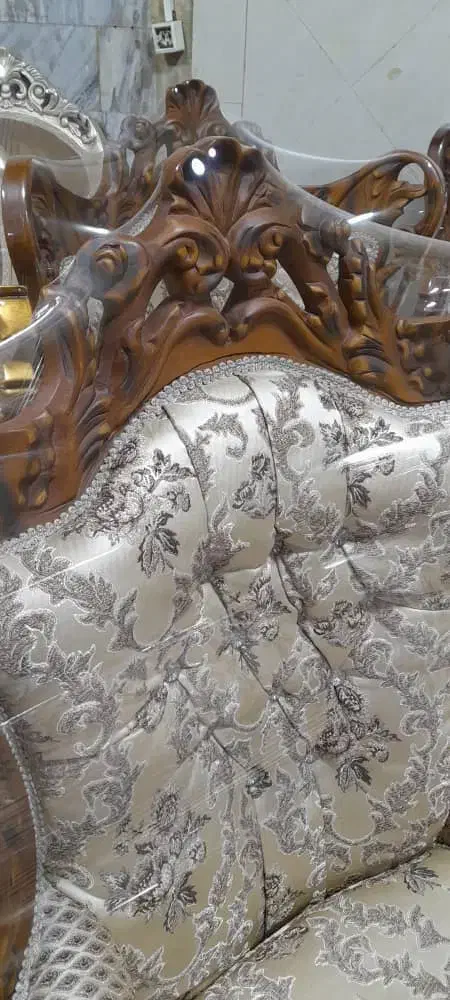 مبل۹نفر استیل بهمراه میزوعسلی چوب گردو درحدنو|مبلمان خانگی و میز عسلی|قزوین, |دیوار