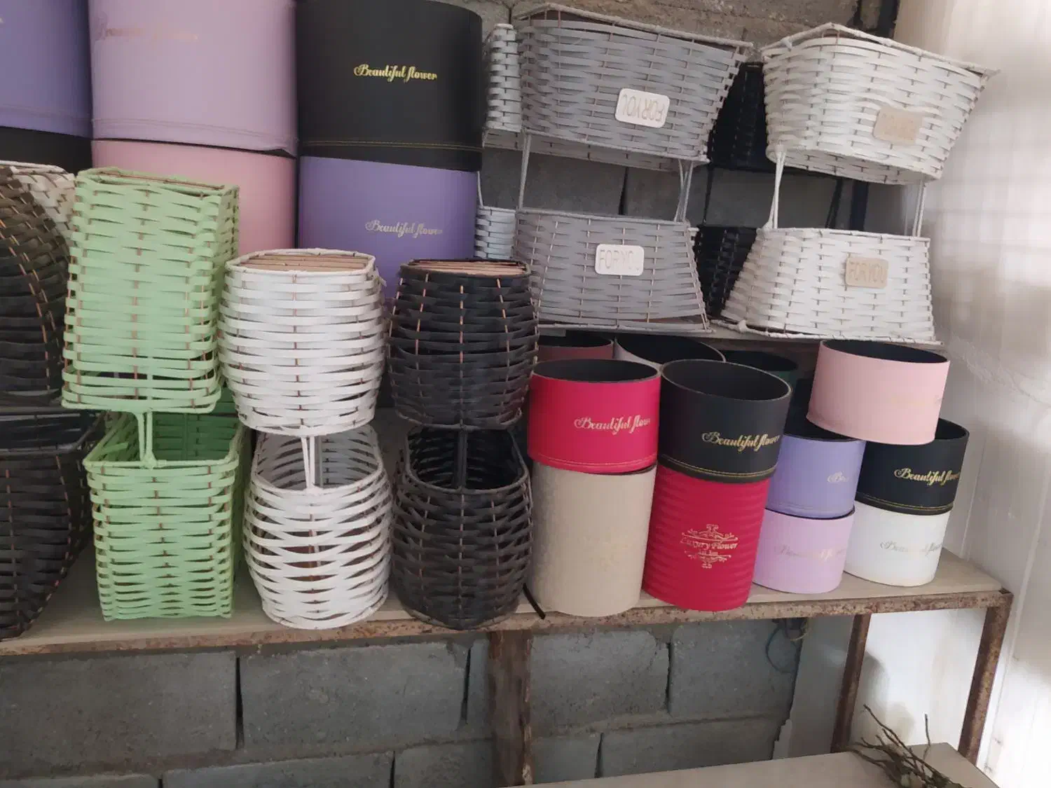 انواع باکس وسبد چوبی ابزارگل آرایی|گل مصنوعی|برخوار, |دیوار