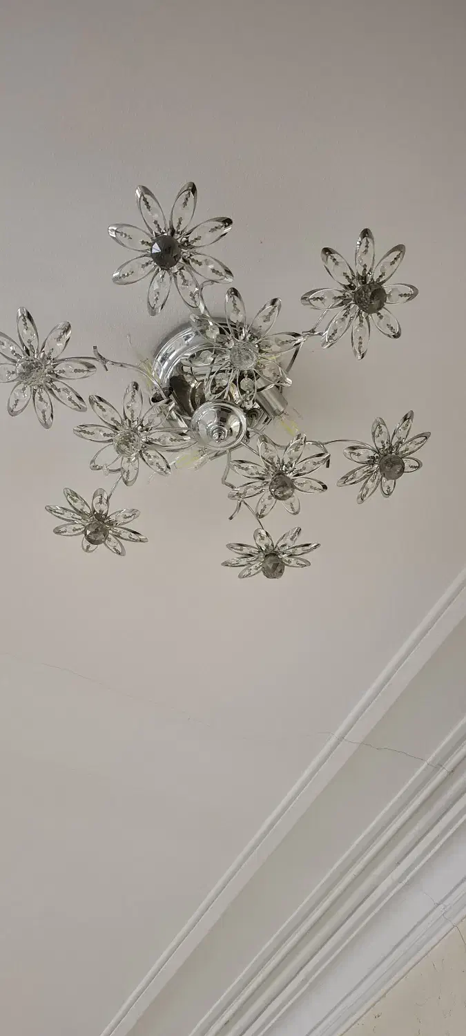 لوستر سقفی فانتزی طرح گل کریستالی|لوستر و چراغ آویز|مشهد, کوشش|دیوار