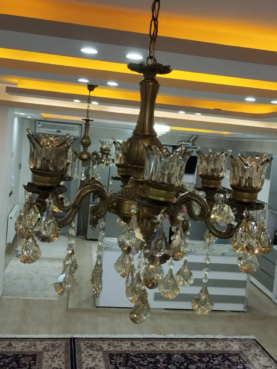 لوستر برنز۲عدد|لوستر و چراغ آویز|کرمانشاه, |دیوار