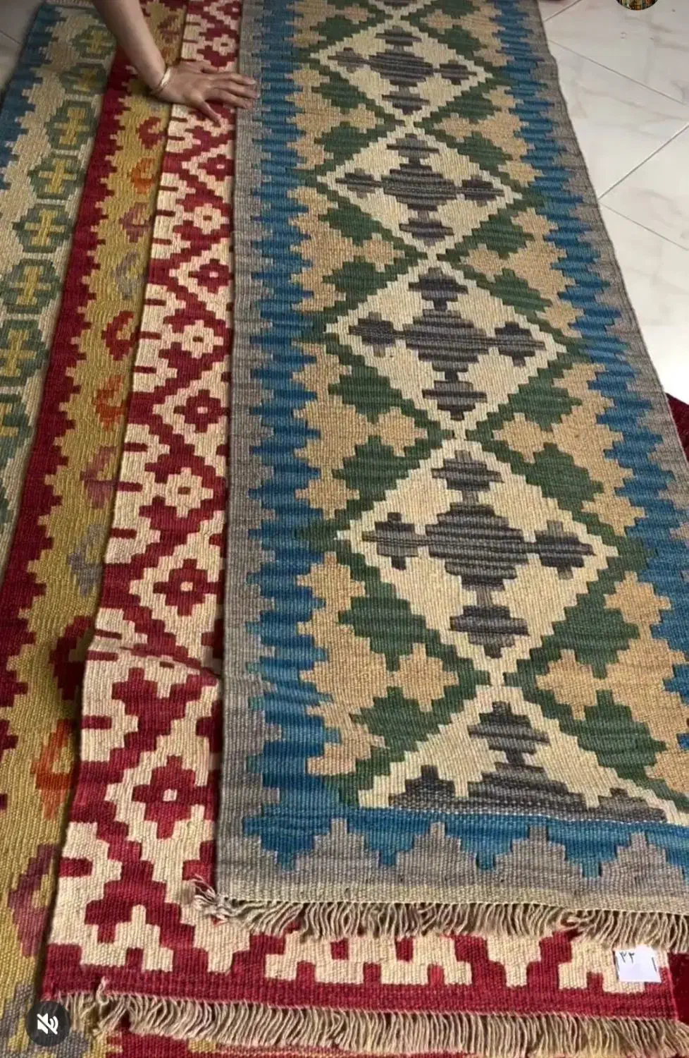 گلیم دستبافت پشمی|گلیم، جاجیم، گبه|قزوین, |دیوار