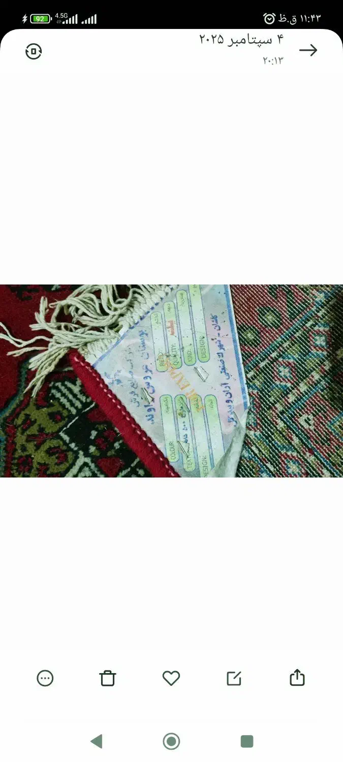 دو تخته فرش ۱۲ متری نو‌ با دو عدد مبل تک نفره ۴۵۰۰|فرش|چابهار, |دیوار