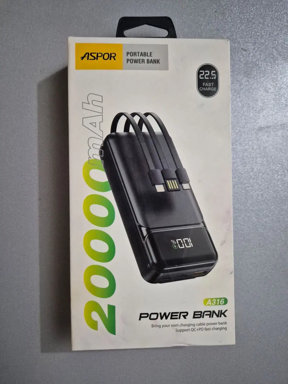 پاوربانک اورجینال Aspor 20000mah|لوازم جانبی موبایل و تبلت|تبریز, |دیوار