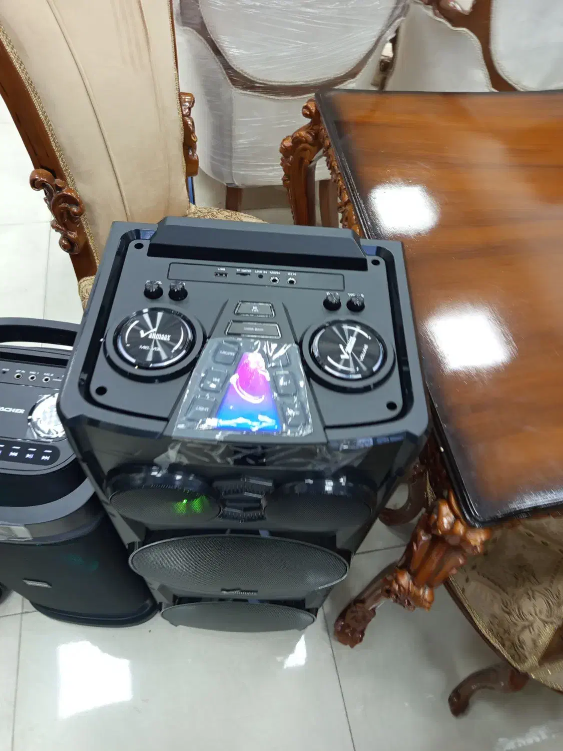 اسپیکر شارژی  پارتی باکس (فروشگاه کریم زاده)|سیستم صوتی خانگی|اردبیل, |دیوار