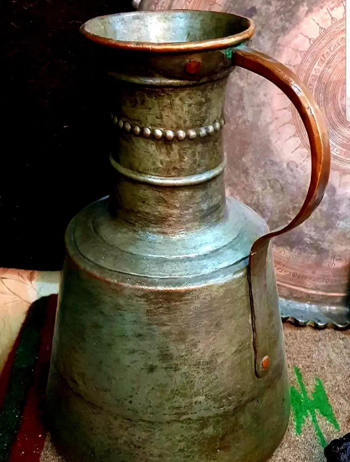 مشربه مسی قاجاری|کلکسیون اشیاء عتیقه|کرمانشاه, |دیوار