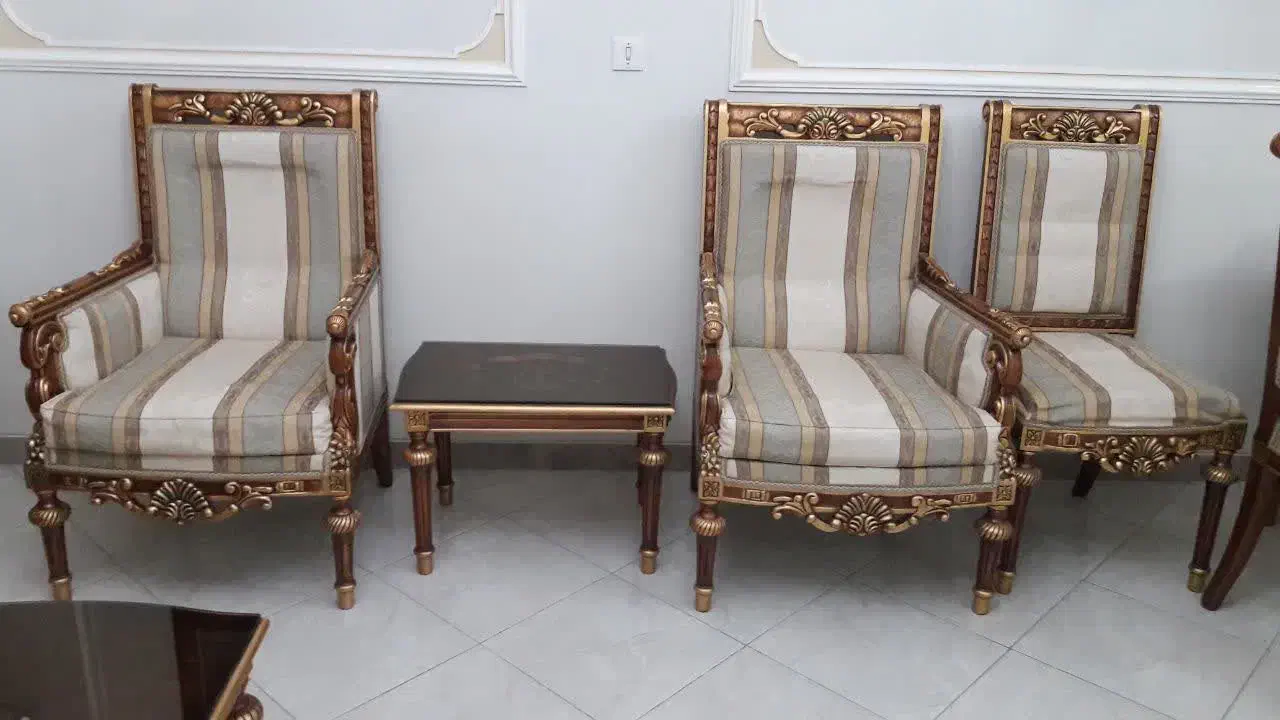 مبلمان استیل ۹ نفره همراه میز ناهار خوری ۸نفره|مبلمان خانگی و میز عسلی|تهران, تاکسیرانی|دیوار