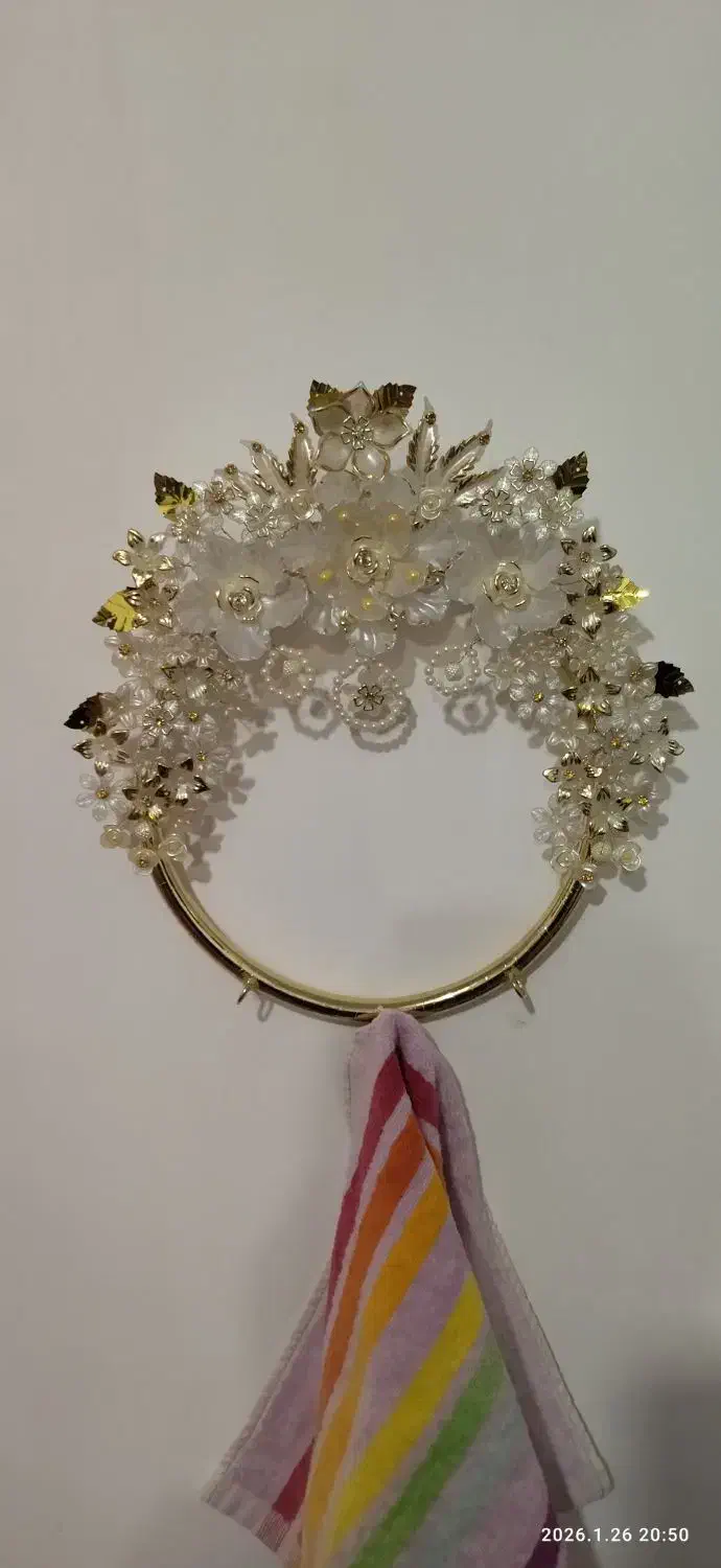 جا حوله ای گل کریستالی|صنایع دستی و سایر لوازم تزئینی|زابل, |دیوار