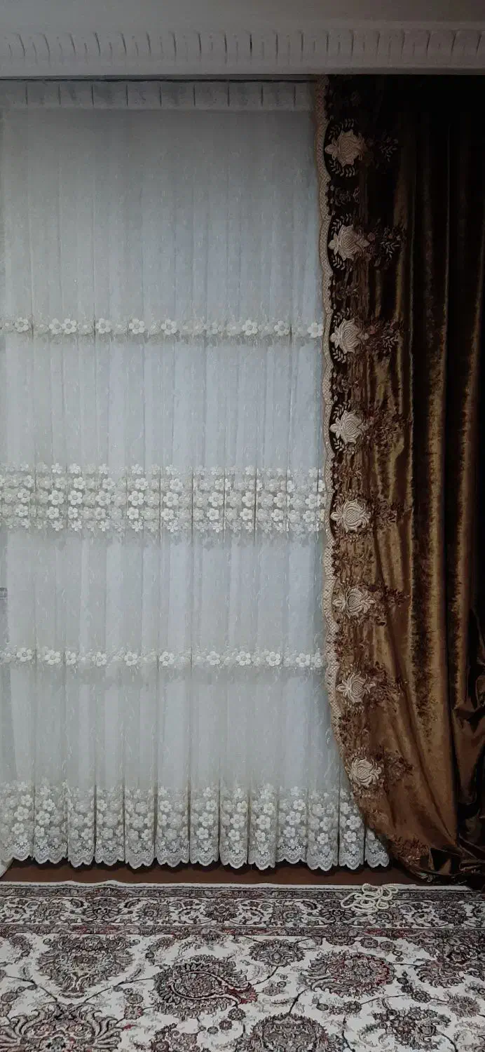 پرده همراه با کناره و پشت دری|پرده، رانر، رومیزی|ابهر, |دیوار