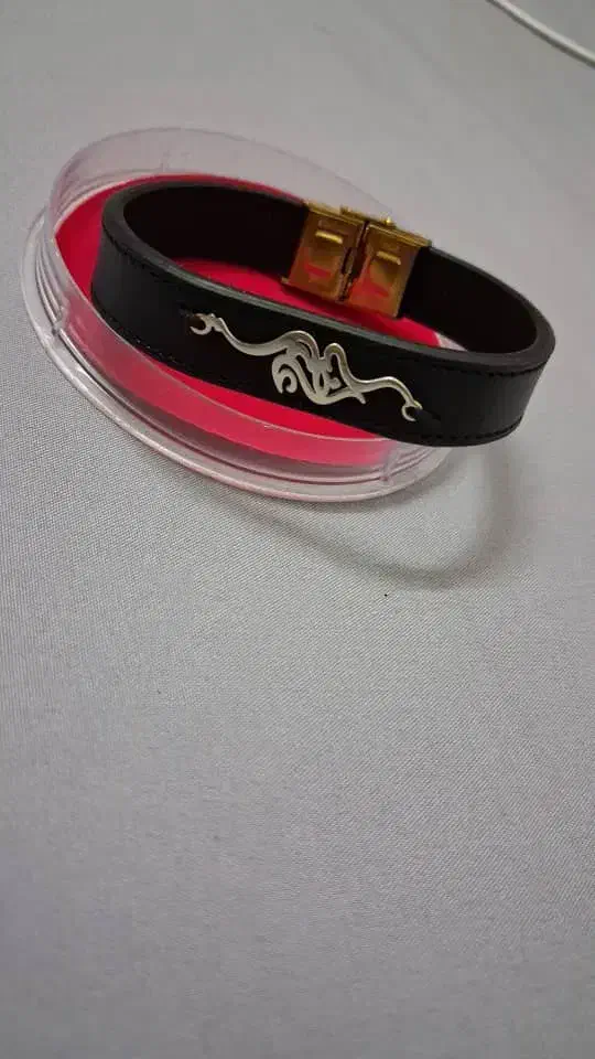 دستبند نقره چرم اسم علیرضا|بدلیجات|قم, قلعه عموحسین|دیوار