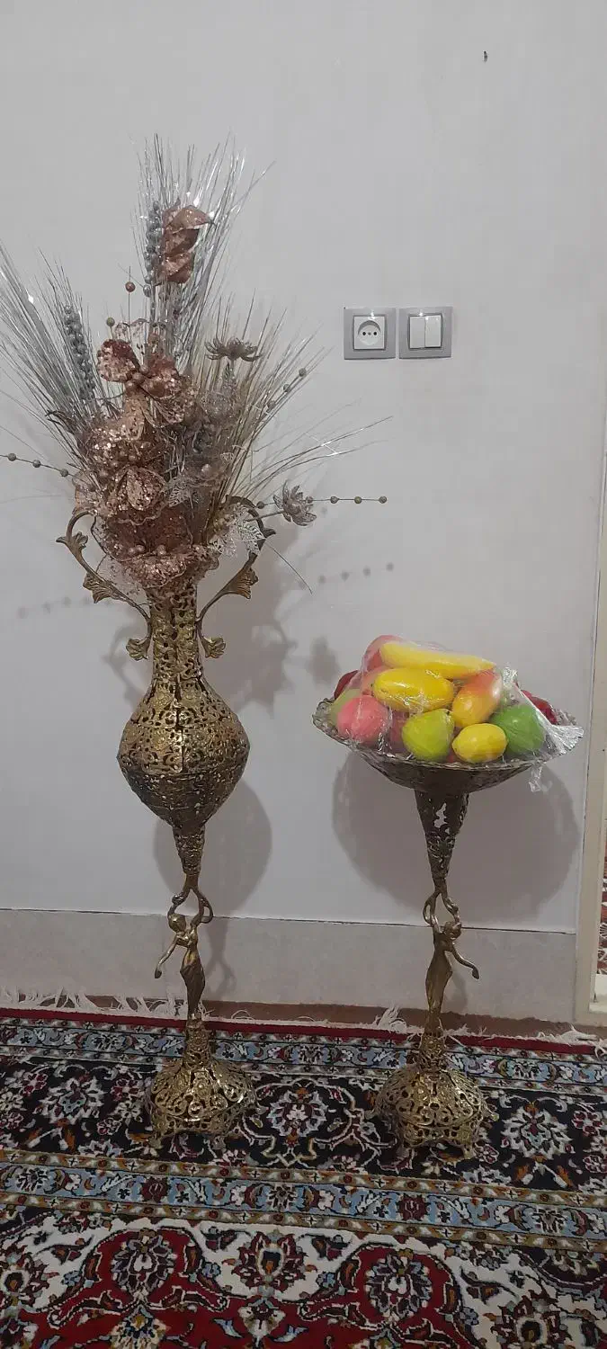 گلدان ومیوه خوری برنز|صنایع دستی و سایر لوازم تزئینی|میانه, |دیوار