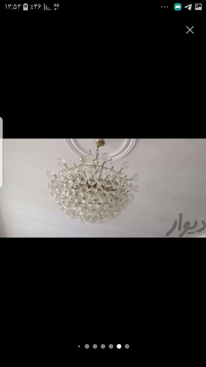 لوستر برنز کریستالی|لوستر و چراغ آویز|کرج, حصارک بالا|دیوار