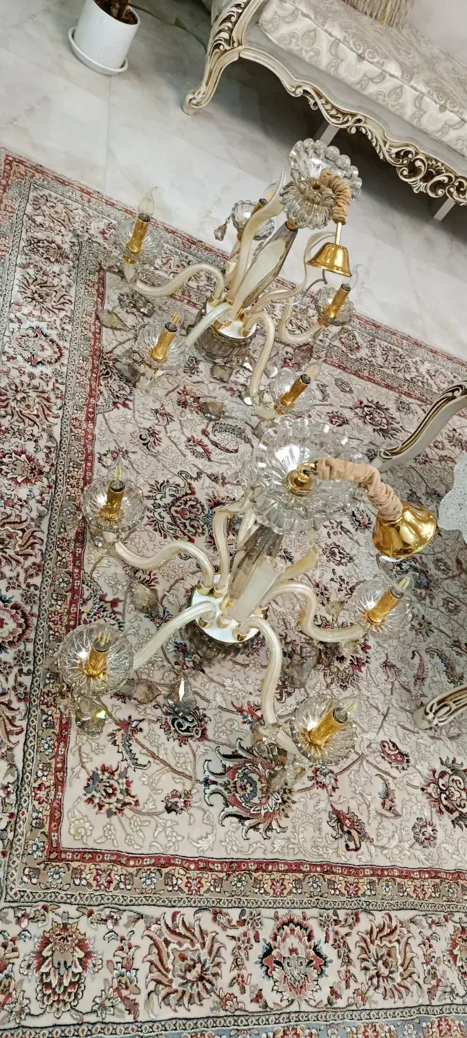 2عدد لوستر 5شاخه زیبا سالم|لوستر و چراغ آویز|اسلامشهر, شهرک واوان|دیوار