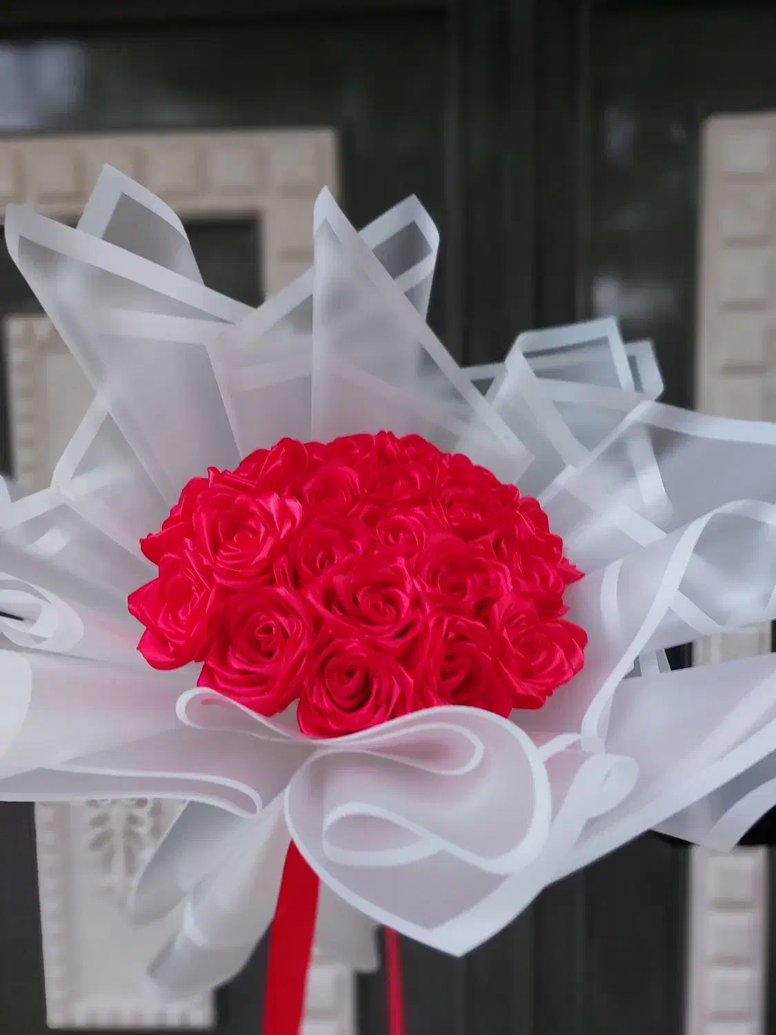 20شاخه قرمز جذاب کاغذ دوبل|گل مصنوعی|قوچان, |دیوار