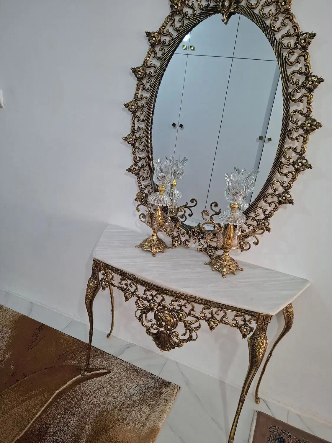 آینه و شمعدان|بوفه، ویترین، کنسول|ملایر, |دیوار