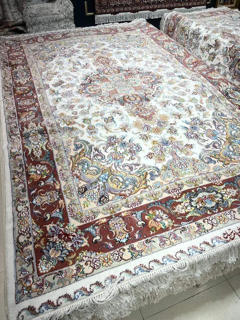 جفت فرش دستباف خطیبی 6متر مرینوس وابریشم ازبافنده|فرش|کرج, فاز ۴ مهرشهر|دیوار