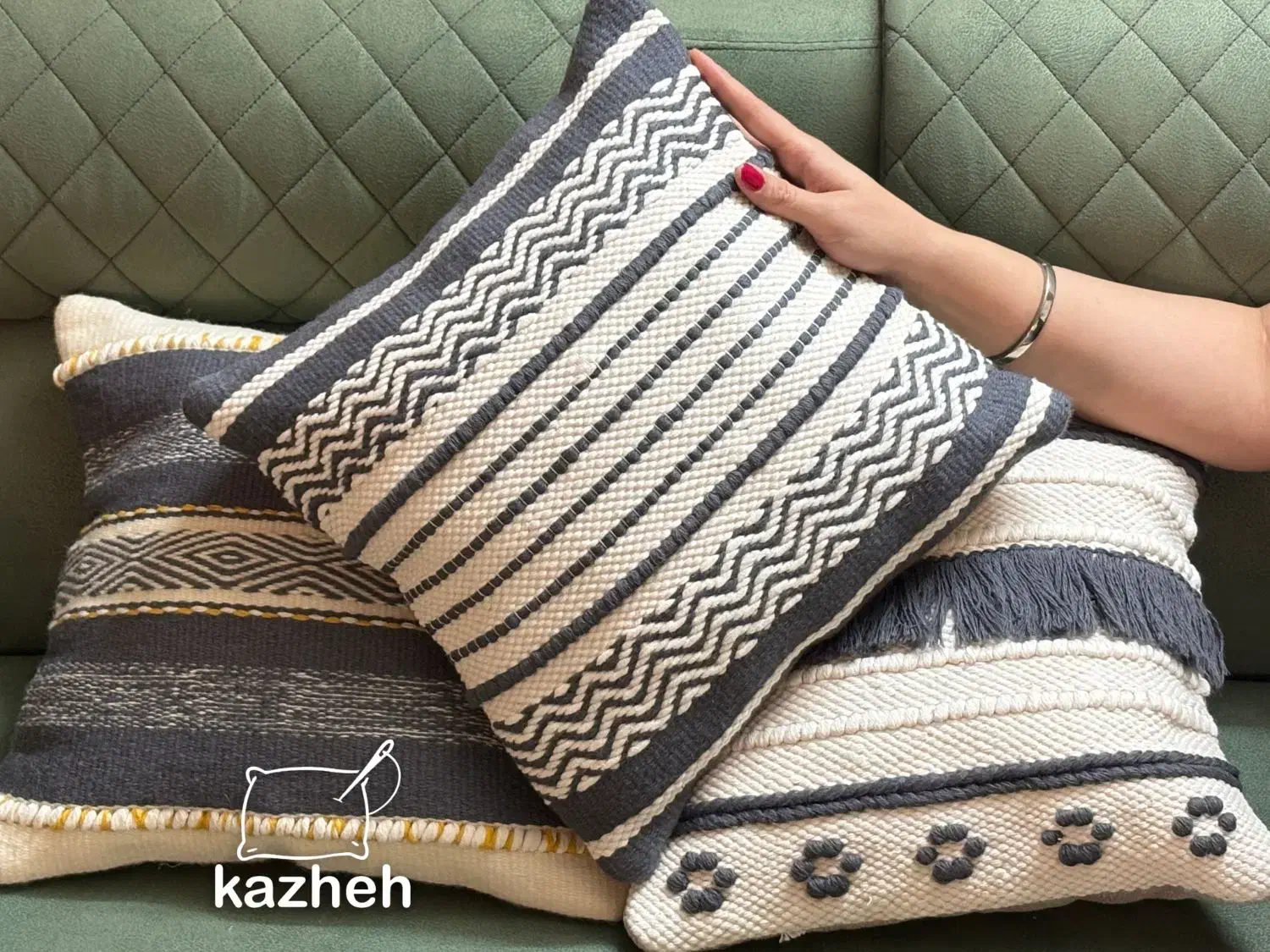 کوسن های دستبافت|گلیم، جاجیم، گبه|کرمانشاه, |دیوار