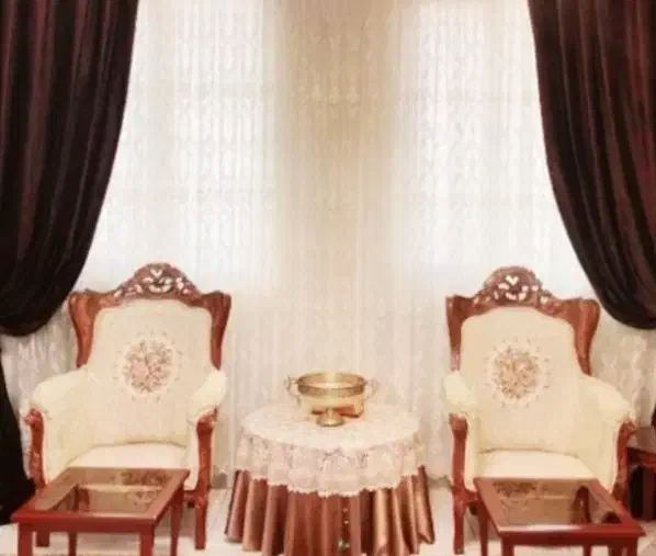 پرده پذیرایی با آستر و جفت والان مخمل نو|پرده، رانر، رومیزی|شیراز, نصر|دیوار