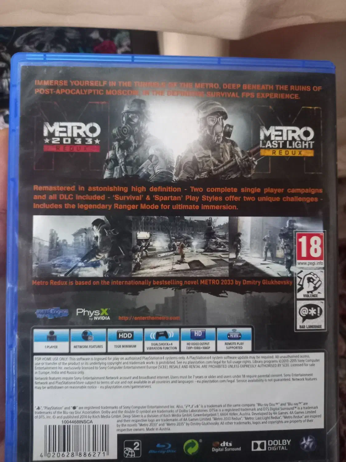 بازی ۲ لبه مترو ps4 (فروش یا معاوضه)|کنسول، بازی ویدئویی و آنلاین|بندر انزلی, آذربایجان|دیوار