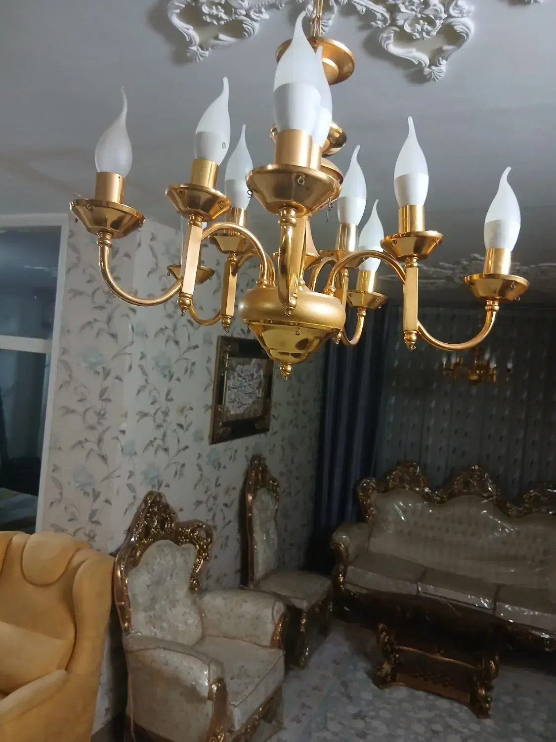 لوستر ۵ شاخه در حد نو|لوستر و چراغ آویز|شیراز, پودنک|دیوار