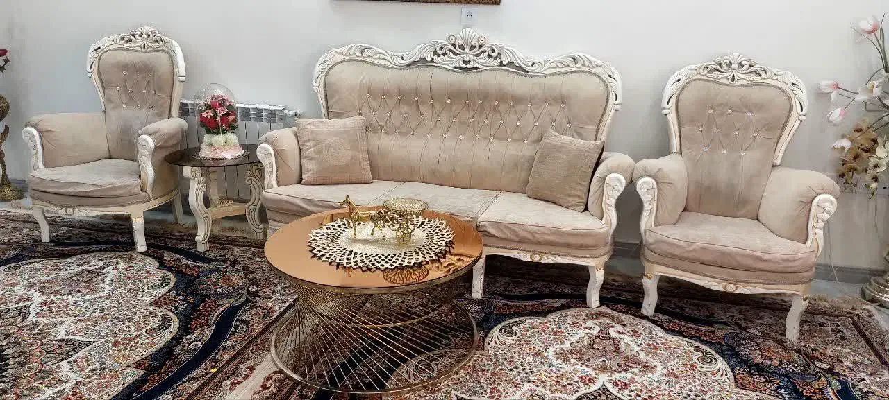 مبلمان چوبی و عسلی  جلو مبلی|مبلمان خانگی و میز عسلی|ری, شهادت|دیوار