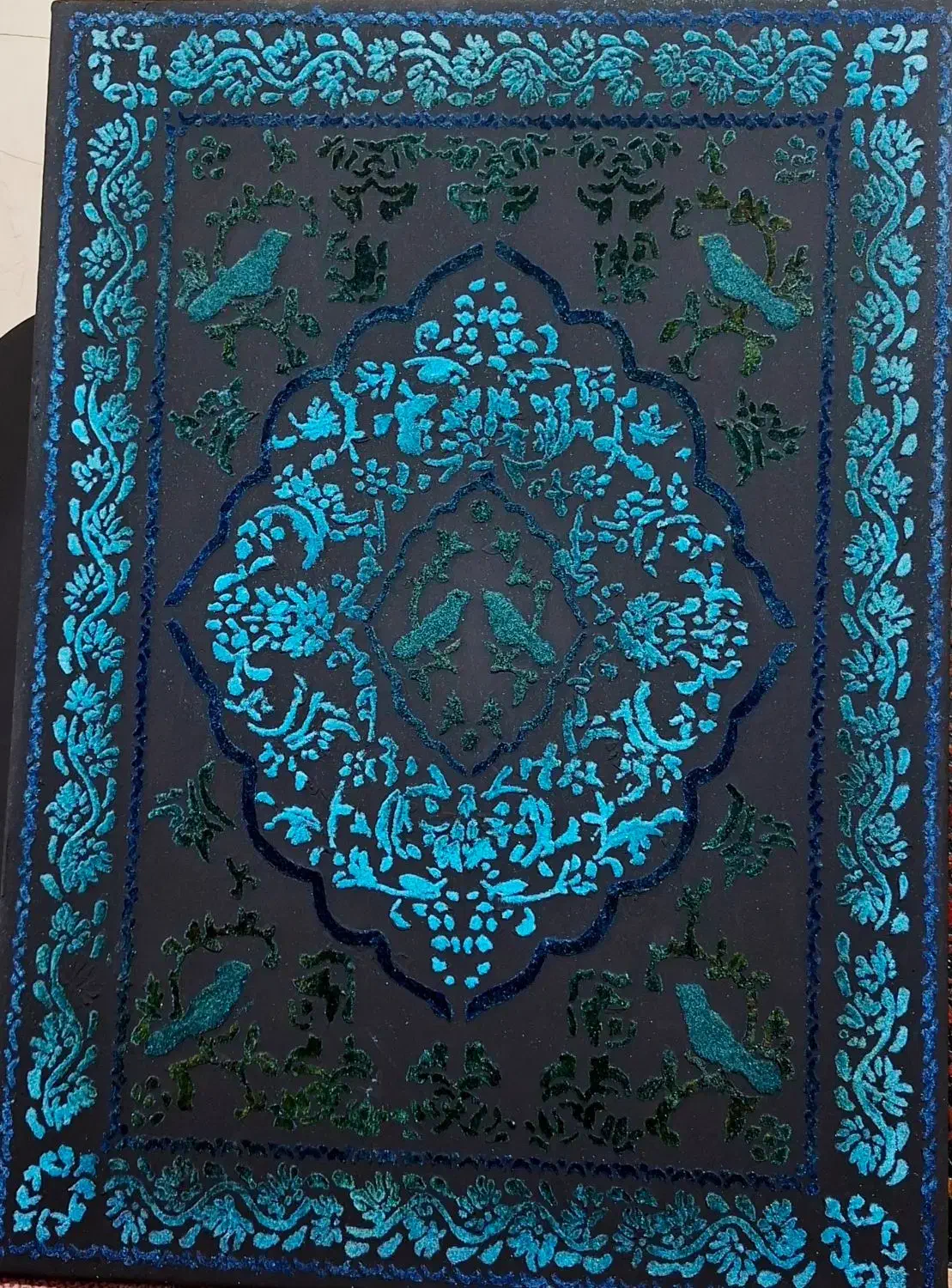 تابلو تکسچر طرح فرش و لیپان ارت وتابلو ساعت ماه|تابلو، نقاشی، عکس|کرمان, |دیوار