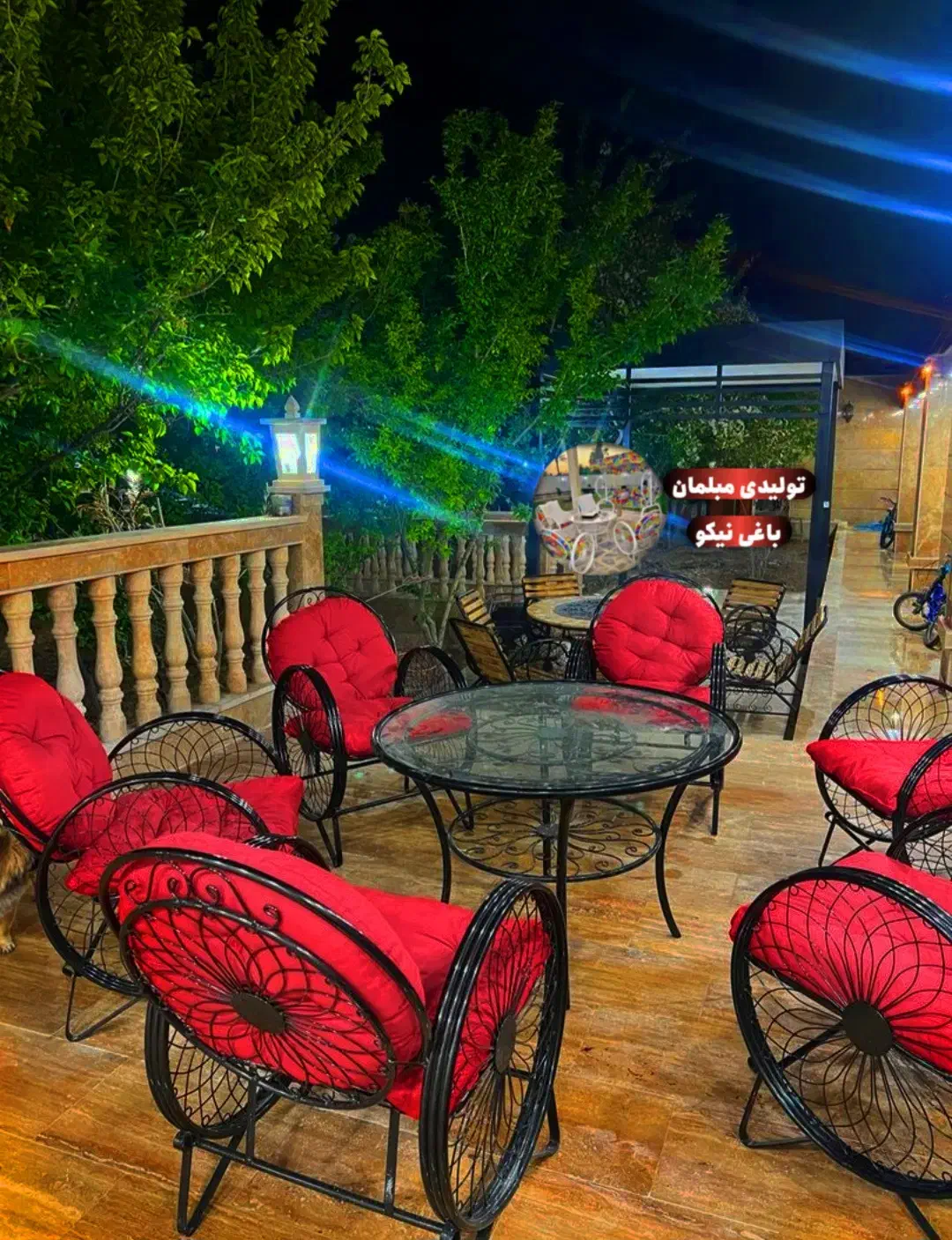 کارخانه صندلی باغی/طرح گلبرگ مشکی|میز و صندلی غذاخوری|ماهدشت, |دیوار