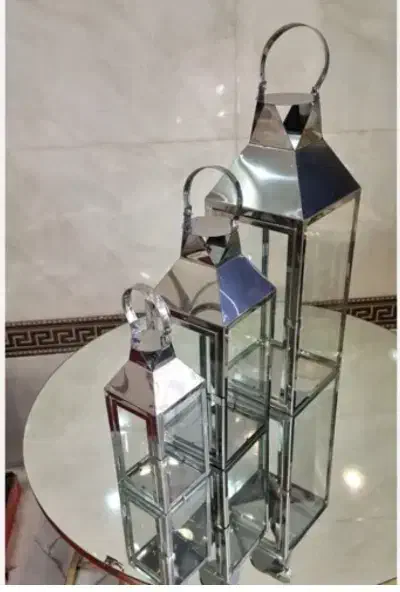 فانوس ۳تیکه فلزی هرمی|کلکسیون اشیاء عتیقه|تهران, درب دوم|دیوار