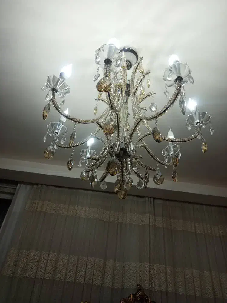 لوستر 8شاخه کریستال|لوستر و چراغ آویز|تبریز, |دیوار