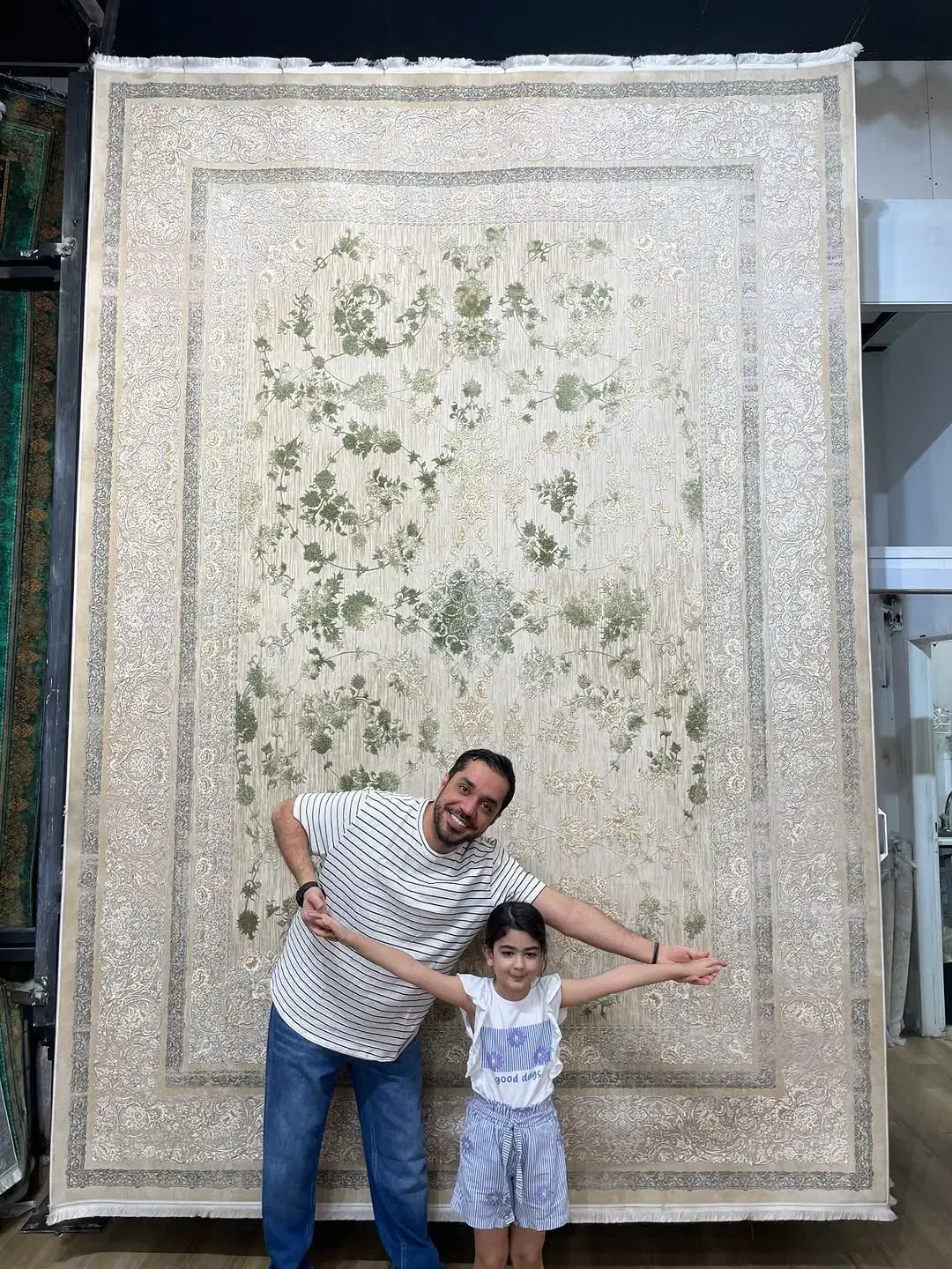 فرش آروشا ۱۵۰۰شان سبز یشمی|فرش|بوشهر, |دیوار