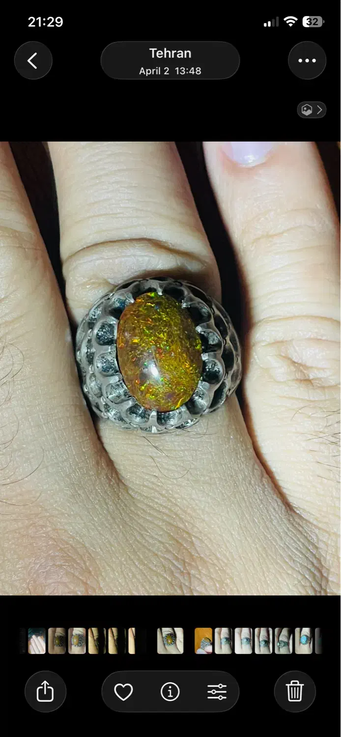 انگشتر بولدر اوپال (تشکیل شده روی چوب)|جواهرات|تهران, جنت‌آباد مرکزی|دیوار