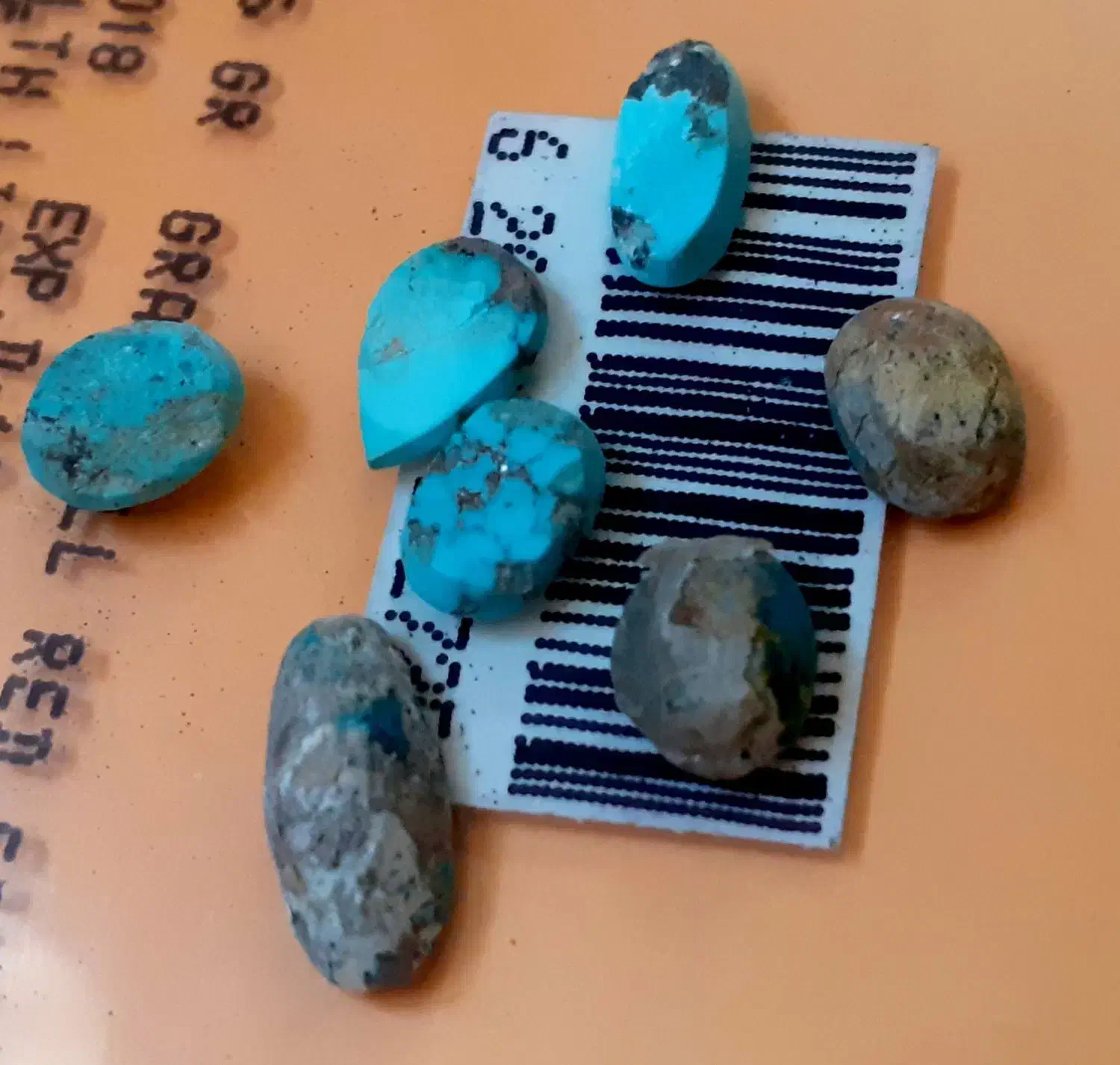 ۷عدد نگین فیروزه شجر اصل نیشابور|جواهرات|خمین, |دیوار